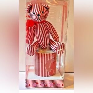 Ralph Lauren Red Striped Teddy Bear